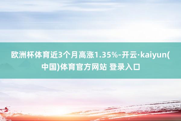 欧洲杯体育近3个月高涨1.35%-开云·kaiyun(中国)体育官方网站 登录入口