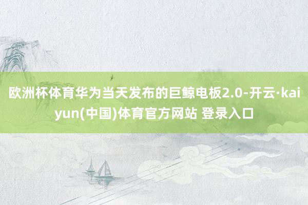 欧洲杯体育华为当天发布的巨鲸电板2.0-开云·kaiyun(中国)体育官方网站 登录入口