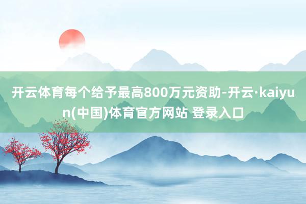 开云体育每个给予最高800万元资助-开云·kaiyun(中国)体育官方网站 登录入口
