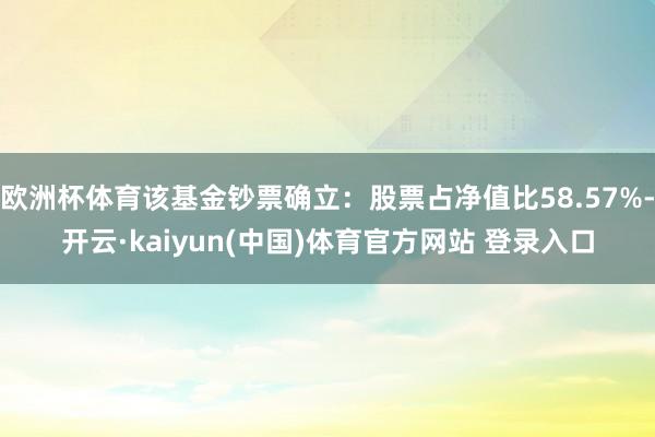 欧洲杯体育该基金钞票确立：股票占净值比58.57%-开云·kaiyun(中国)体育官方网站 登录入口