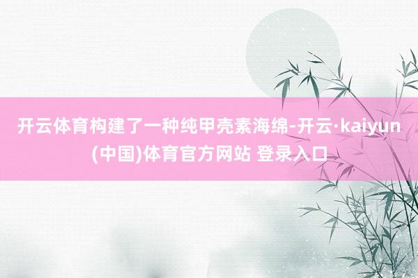 开云体育构建了一种纯甲壳素海绵-开云·kaiyun(中国)体育官方网站 登录入口