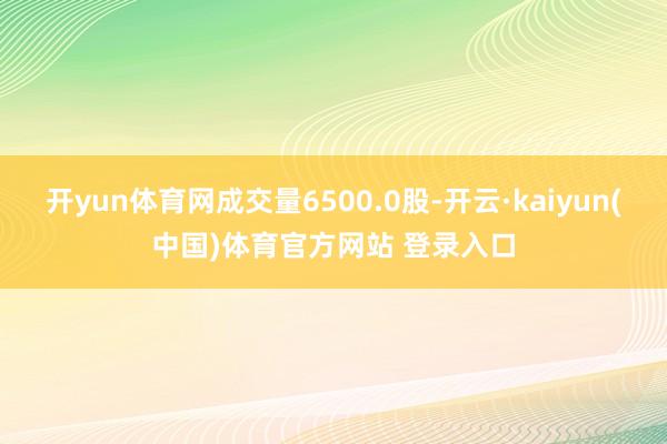开yun体育网成交量6500.0股-开云·kaiyun(中国)体育官方网站 登录入口
