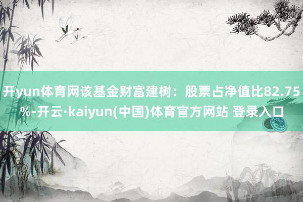 开yun体育网该基金财富建树：股票占净值比82.75%-开云·kaiyun(中国)体育官方网站 登录入口