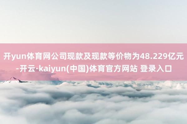 开yun体育网公司现款及现款等价物为48.229亿元-开云·kaiyun(中国)体育官方网站 登录入口