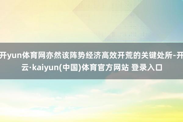 开yun体育网亦然该阵势经济高效开荒的关键处所-开云·kaiyun(中国)体育官方网站 登录入口