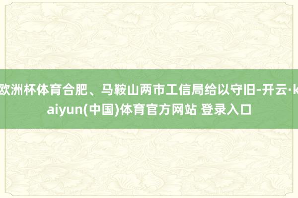 欧洲杯体育合肥、马鞍山两市工信局给以守旧-开云·kaiyun(中国)体育官方网站 登录入口
