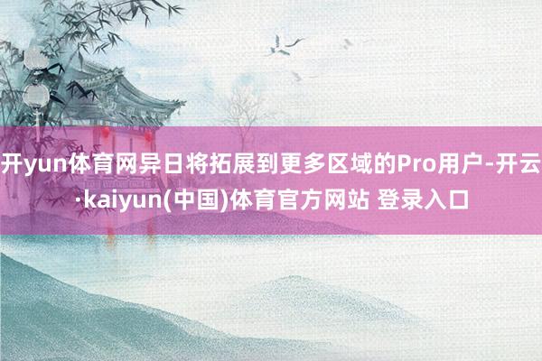 开yun体育网异日将拓展到更多区域的Pro用户-开云·kaiyun(中国)体育官方网站 登录入口