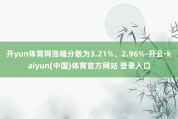 开yun体育网涨幅分散为3.21%、2.96%-开云·kaiyun(中国)体育官方网站 登录入口