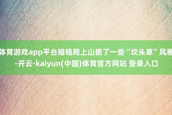 体育游戏app平台暗暗爬上山拔了一些“坟头草”风雅-开云·kaiyun(中国)体育官方网站 登录入口